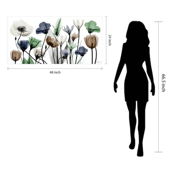 Empire Art Direct 24" x 48" Floral Landscape Frameless Free Floating Printed Tempered Glass Wall Art